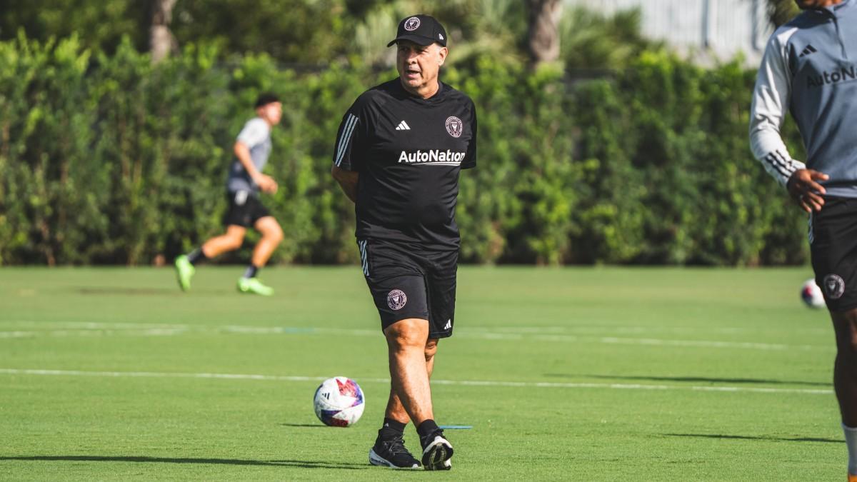 Martino durante la sesión de entrenamientos con el Inter de Miami