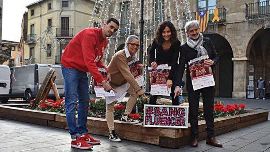 Tomàs, Tarragó, Hernández i Estiarte a la presentació de la Marató