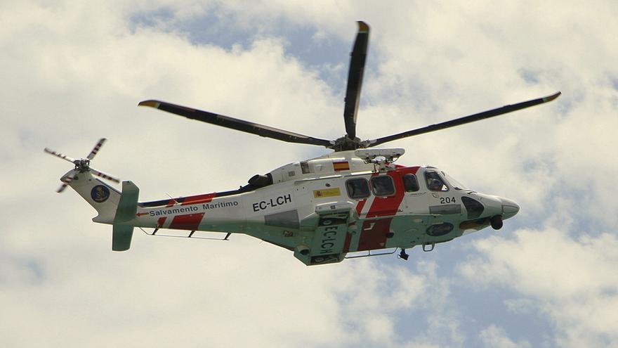 L&#039;helicòpter utilitzat al simulacre de rescat a Blanes