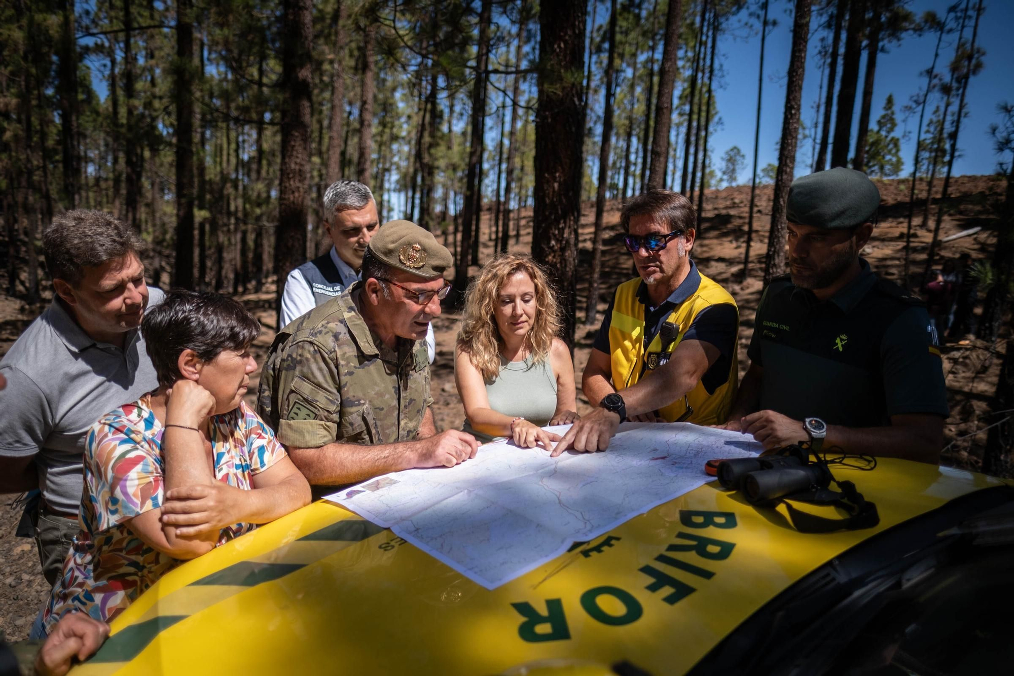 Reunión del Operativo de Incendios forestales en Montaña Bermeja, en Tenerife. 