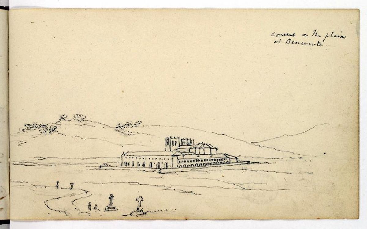 Dibujo de Robert Ker Porter del convento de Benavente