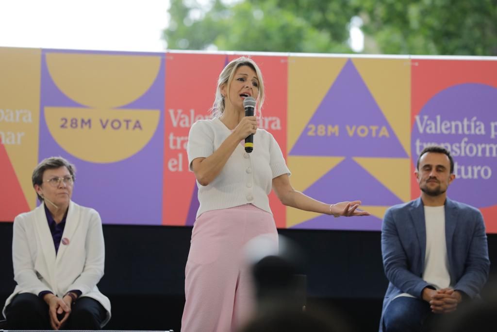 Yolanda Díaz visita Palma en uno de los actos de campaña de Unidas Podemos