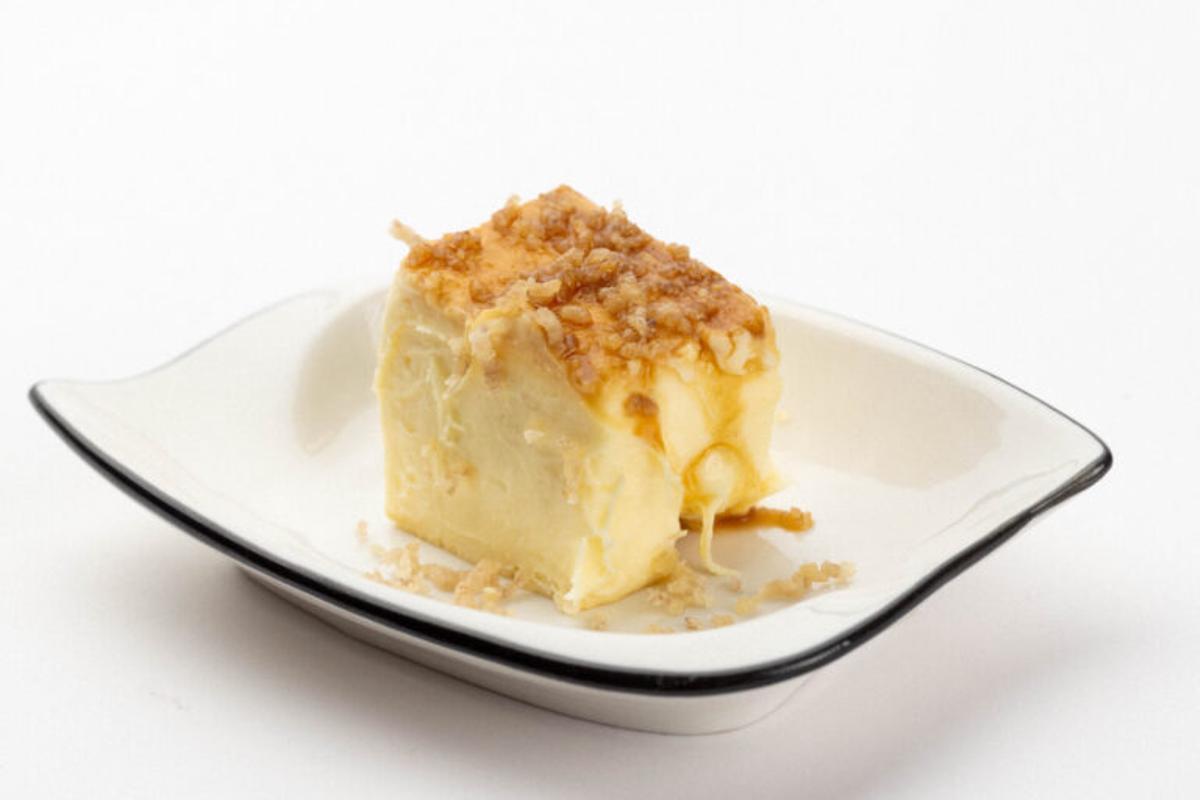 Flan de tetilla á castaña