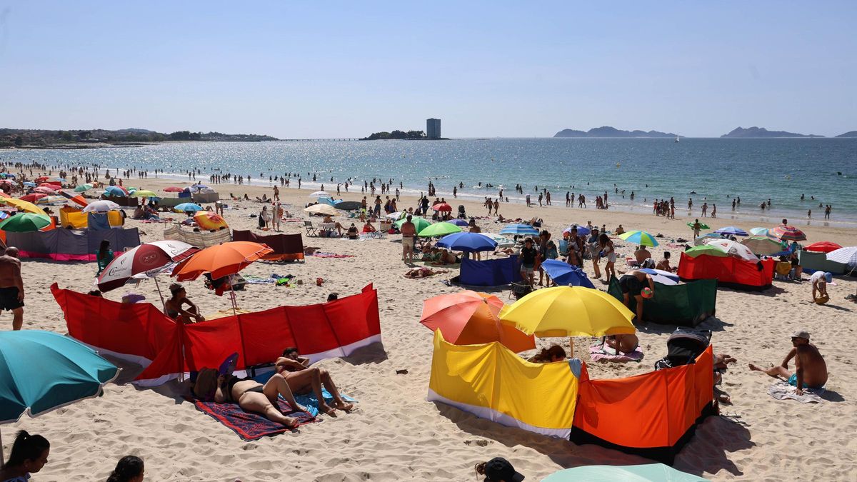 Cortavientos en Samil el pasado fin de semana.