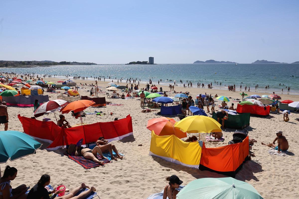 Cortavientos en Samil el pasado fin de semana.