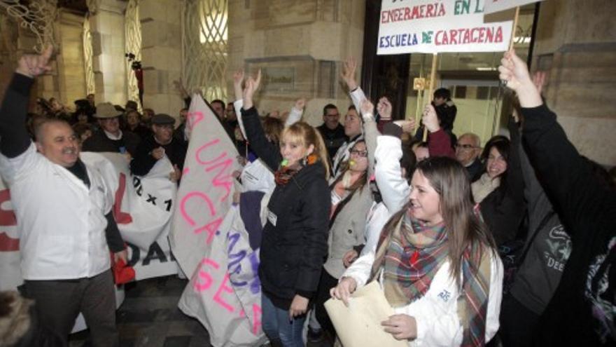 Protesta en defensa del Rosell en Cartagena