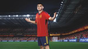 El tinerfeño Pedro González Pedri luciendo la primera equipación de la selección 
