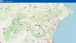 El tráfico en Alicante suma hoy 59 incidencias en 22 carreteras con retenciones en la AP-7 y la N-332