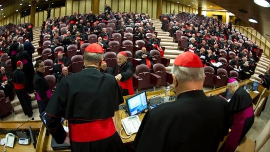 Els cardenals a la Sala Nova del Sínode de Bisbes