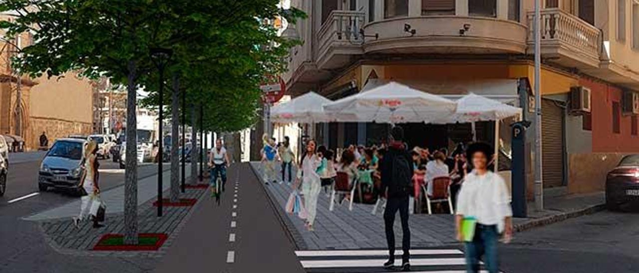 Imagen virtual de la calle Rafael Rodríguez Méndez  remodelada.