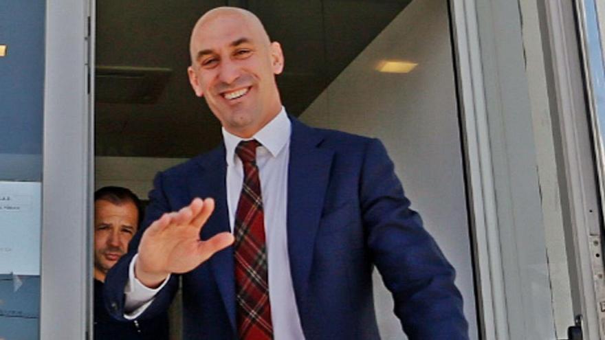 Luis Rubiales, presidente de la RFEF, durante su última visita a la provincia a finales de verano.