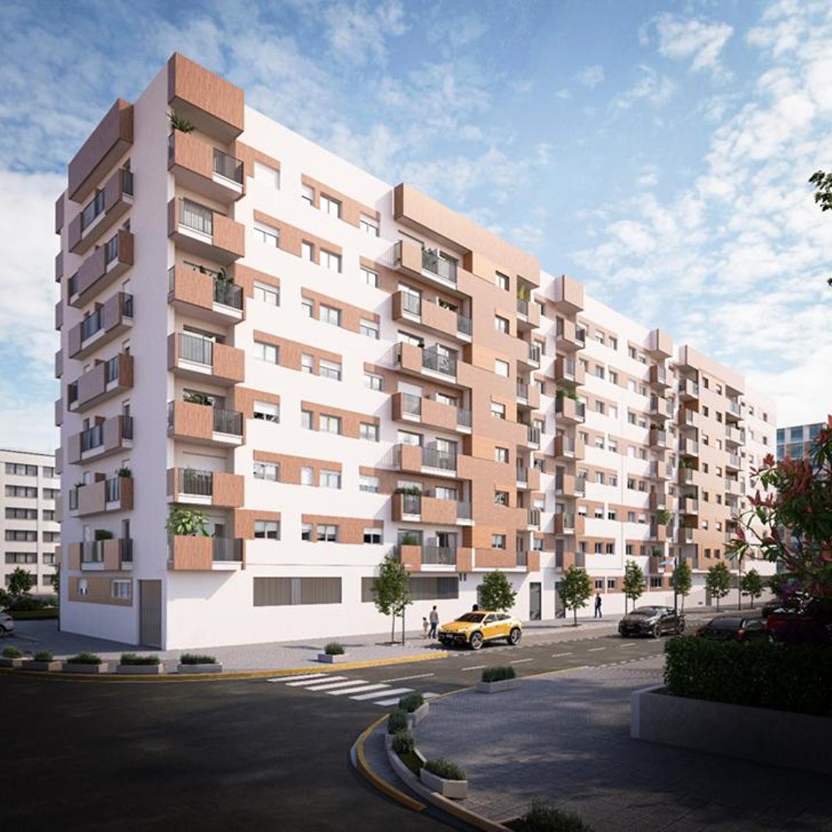 Recreación de uno de los edificios de viviendas que promueve SFI Consulting.