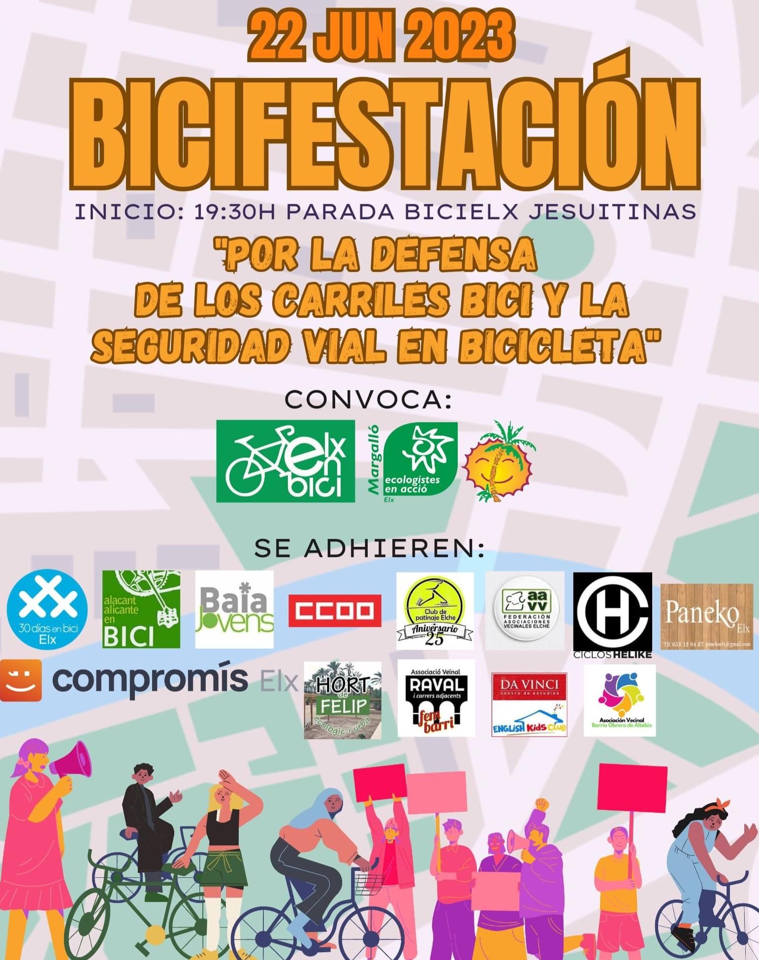 El cartel de la convocatoria de protesta para este jueves en Elche