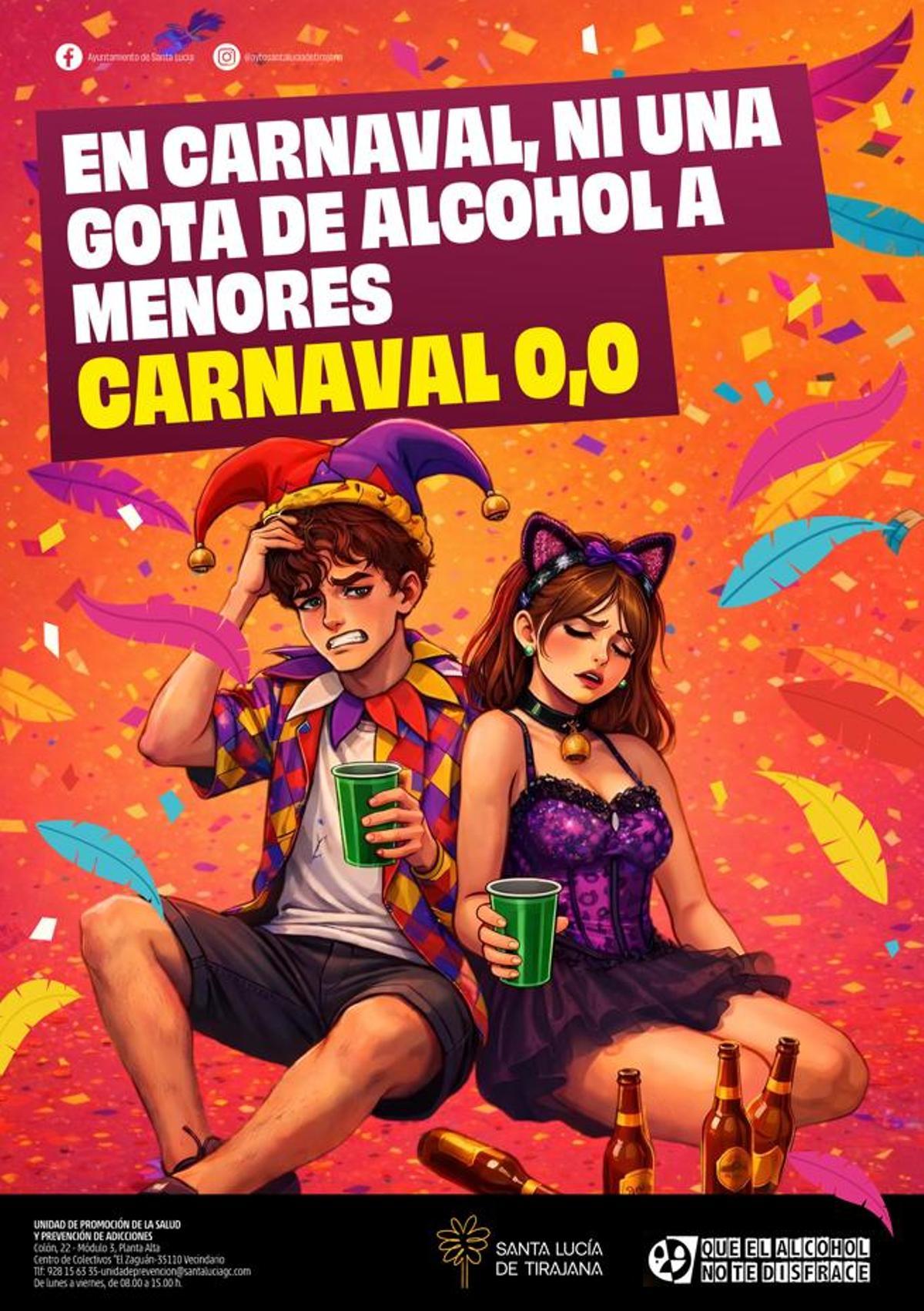 Cartel de la campaña ‘Que el alcohol no te disfrace’.