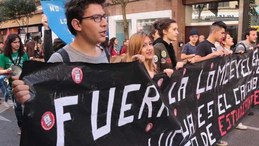 Manifestación de estudiantes en la capital.