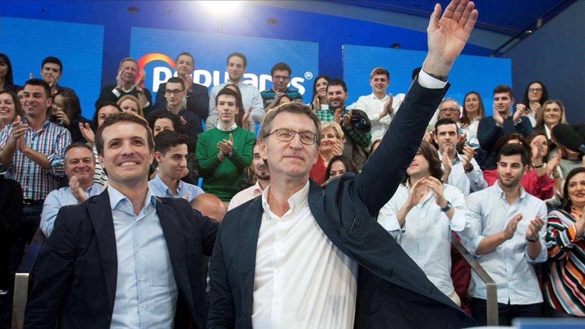 el presidente del PP Pablo Casado en Vigo