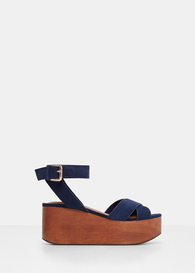 Sandalia tiras plataforma, Violeta by Mango