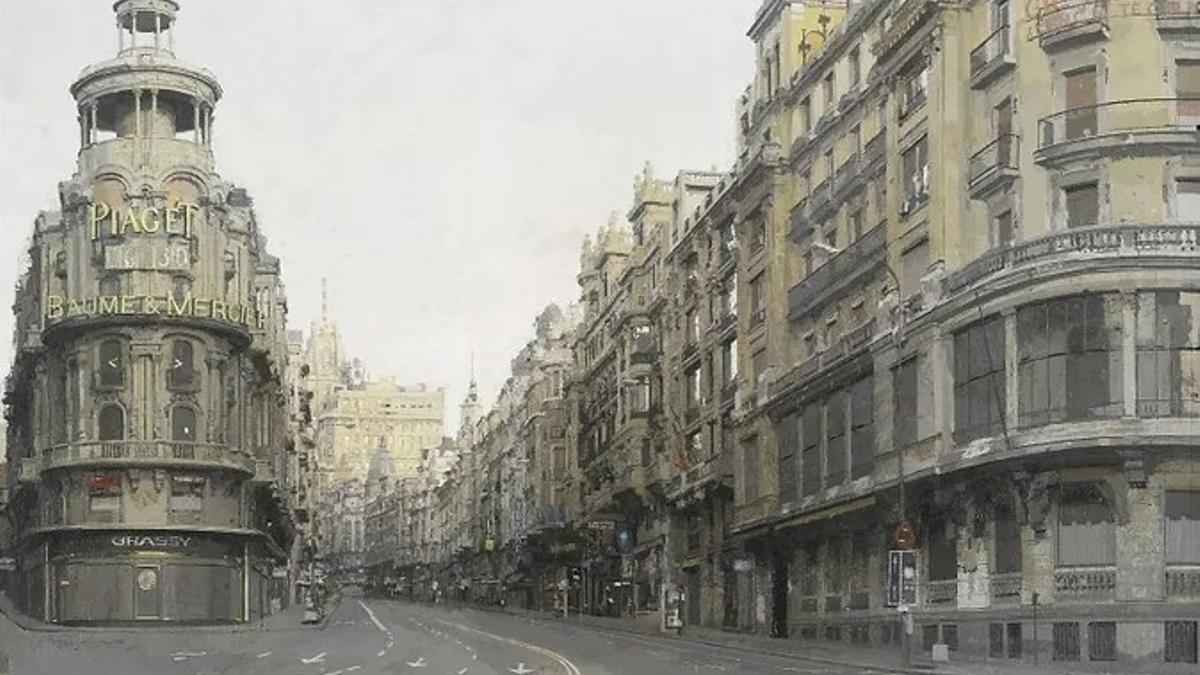 Parte de la obra de Antonio López 'Gran Vía' (1974-1981)