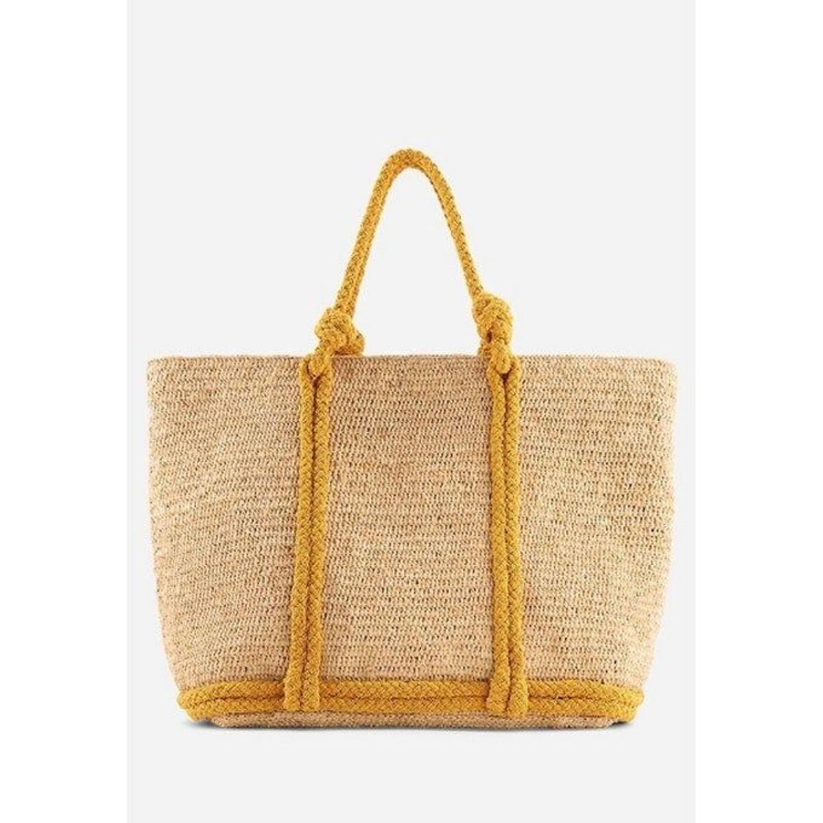 Bolso tote mediano de rafia