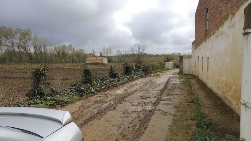 Uno de los caminos agrarios en mal estado en unas pasadas lluvias.