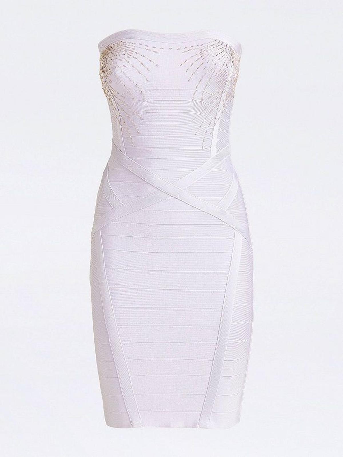El vestido de tubo, con detalle de 'strass'