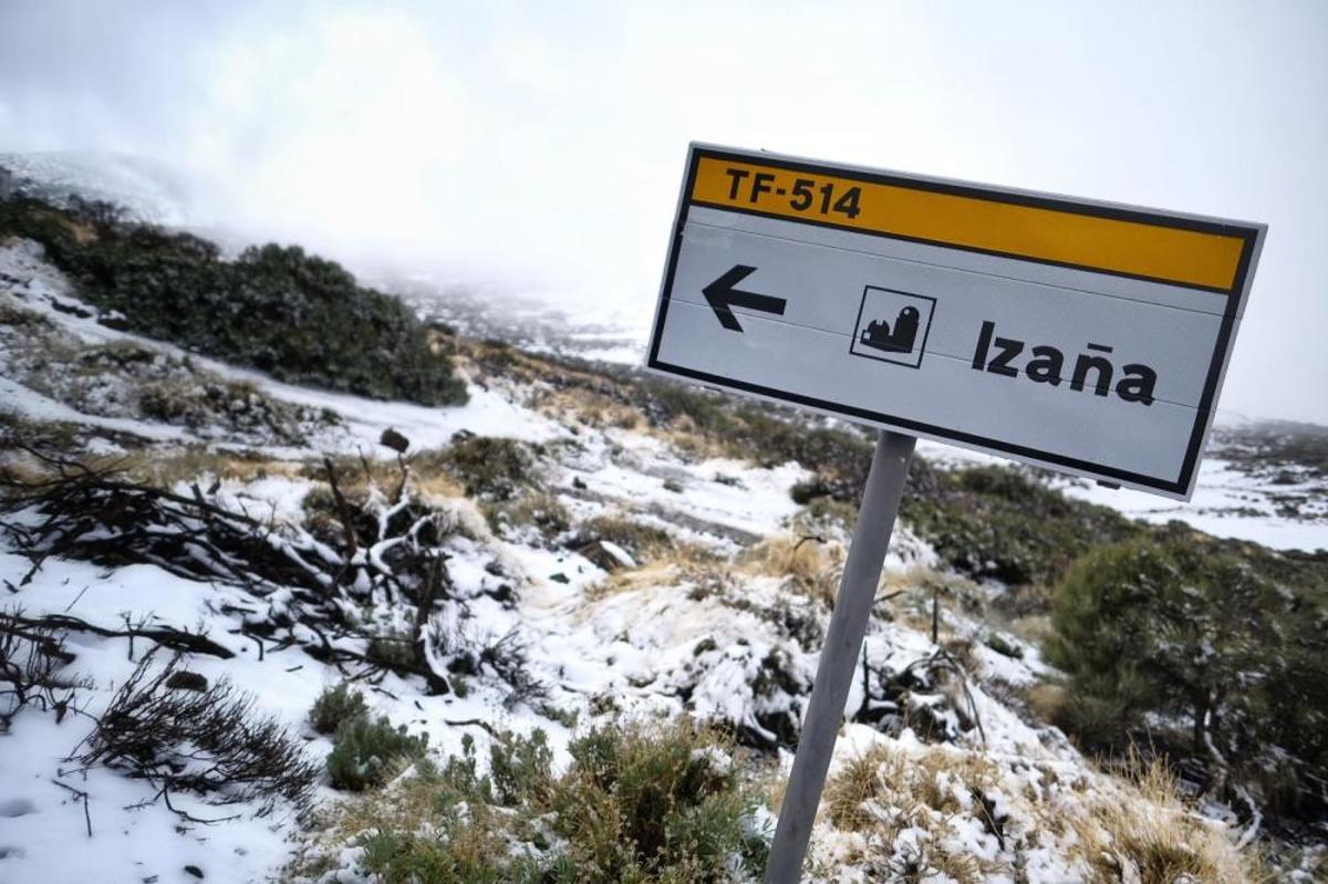 Nieve en el Teide, noviembre de 2018