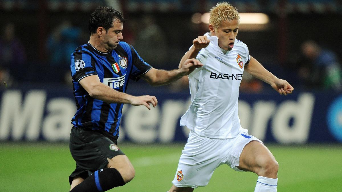 Keisuke Honda, en la Champions con el CSKA frente al Inter