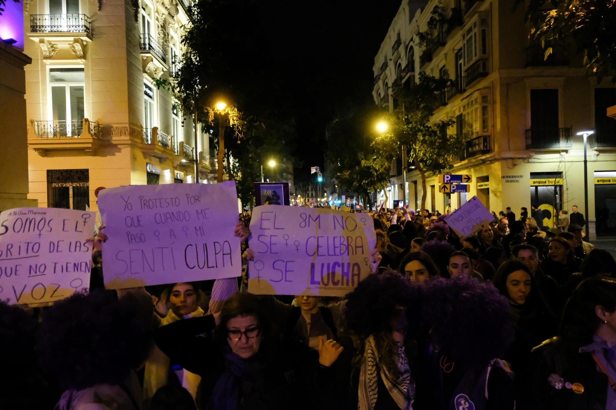 La marcha por el 8M en Málaga, en imágenes