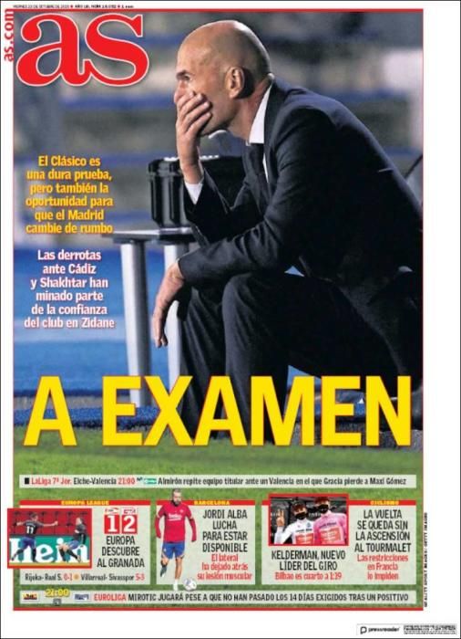 Portada AS viernes 23 octubre 2020