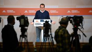 El portavoz de ERC, Isaac Albert, este lunes.