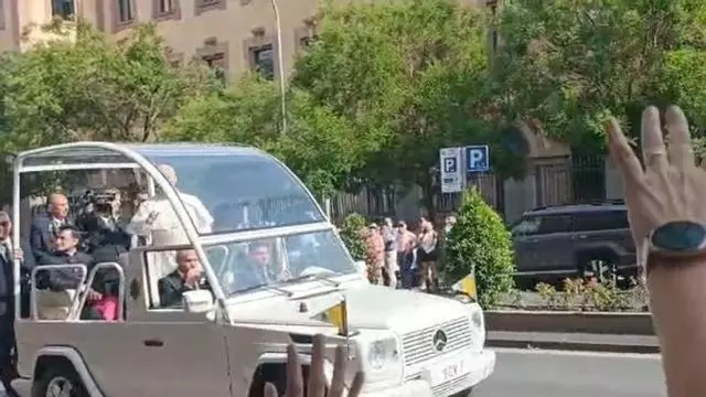 La llegada del papa León XIV al Movistar Arena de Madrid