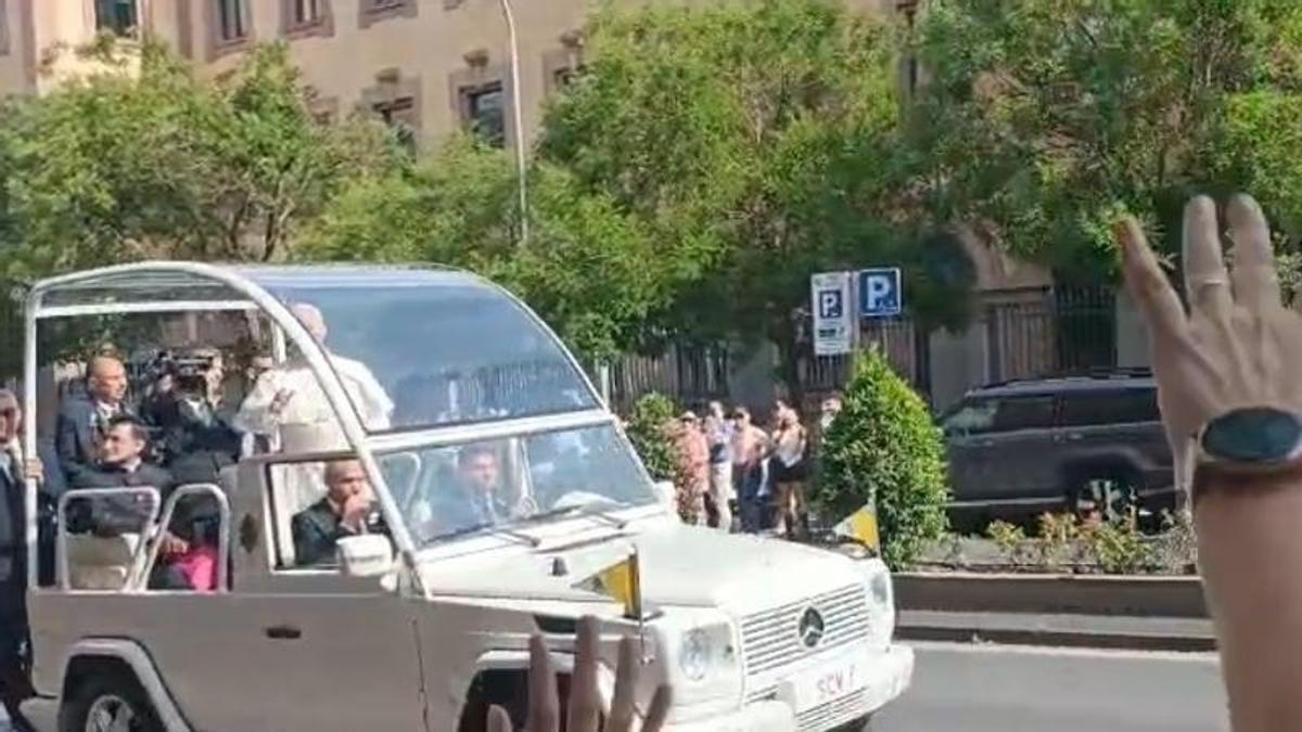 La llegada del papa León XIV al Movistar Arena de Madrid