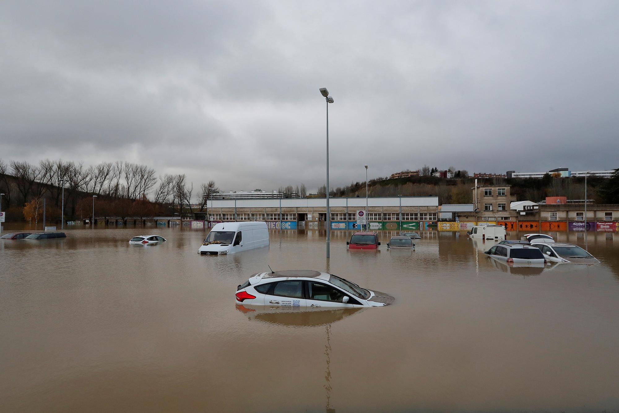 Inundaciones tras el desbordamiento del río Arga en diciembre de 2021.