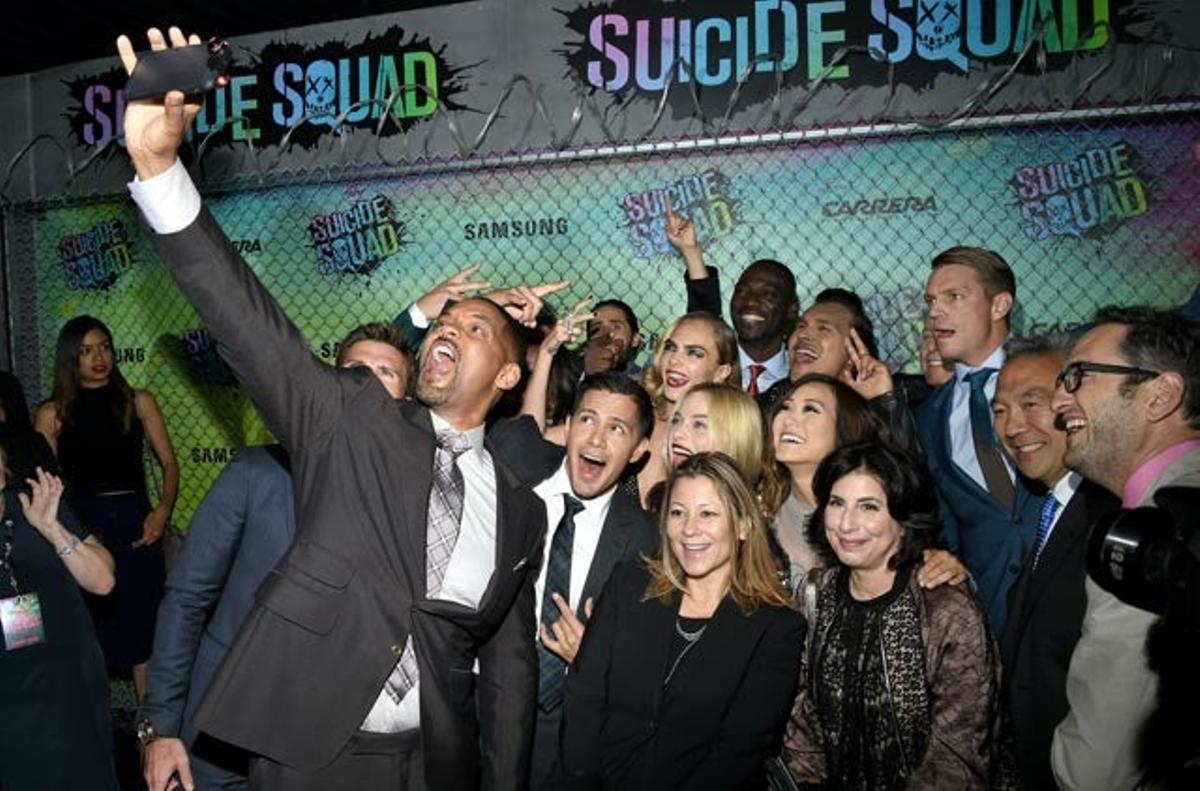 Súper selfie, en la première del Escuadrón Suicida en Nueva York.