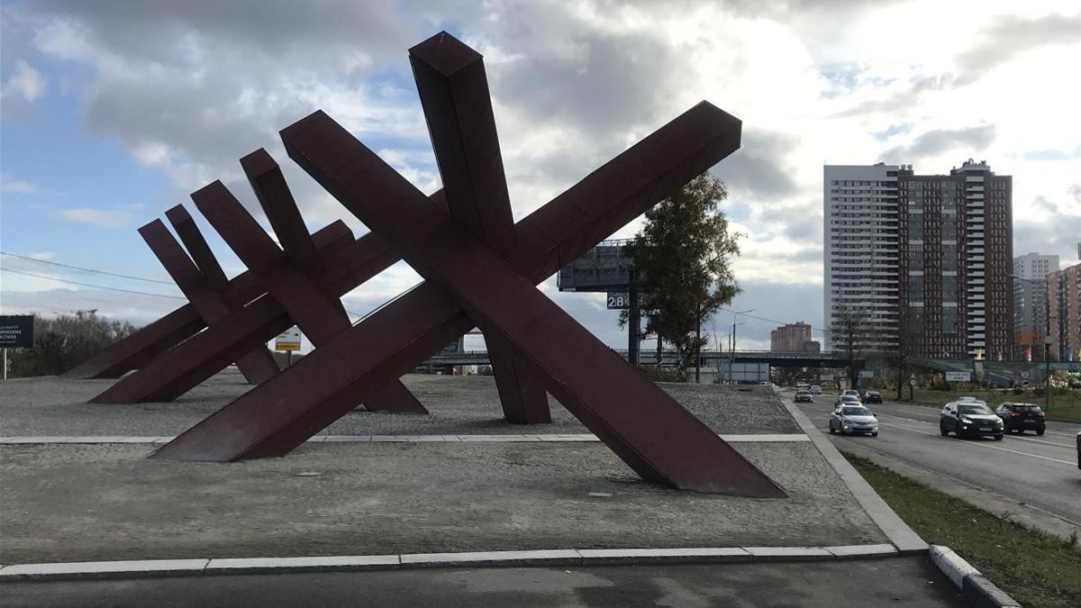 El monumento que marca el punto de máximo avance de las tropas nazis en su ofensiva contra Moscú.