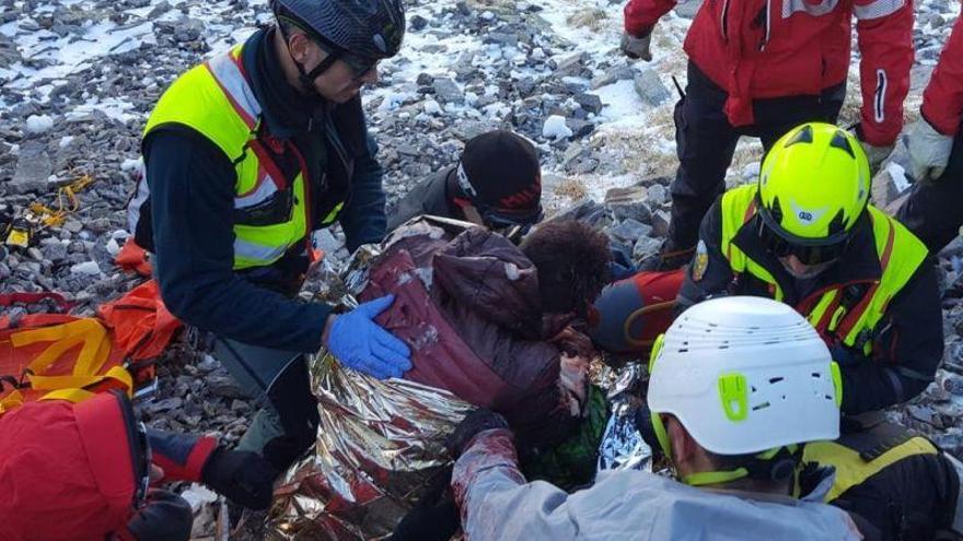 Rescatado un joven de Tarazona que había caído por un barranco en el Moncayo