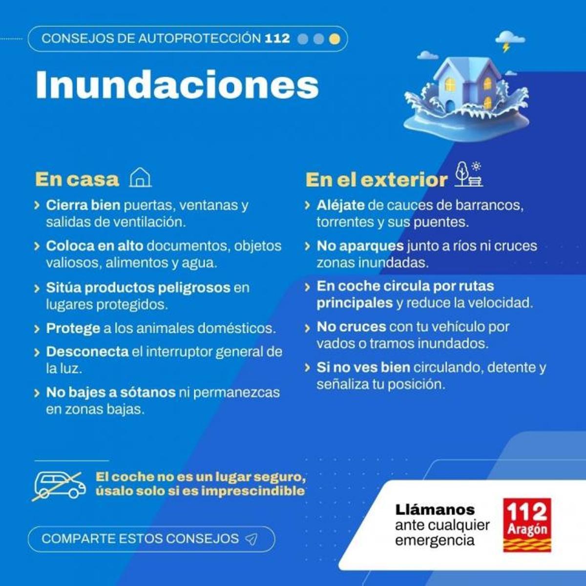 Consejos de autoprotección ante inundaciones.