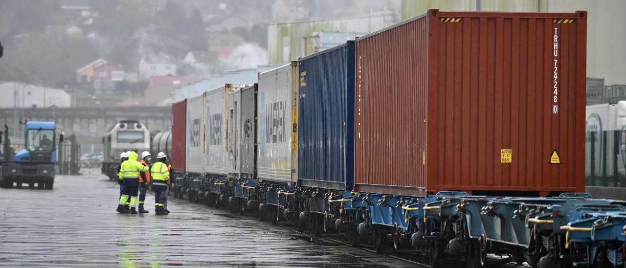 El único tren que ha llegado hasta ahora a Marín