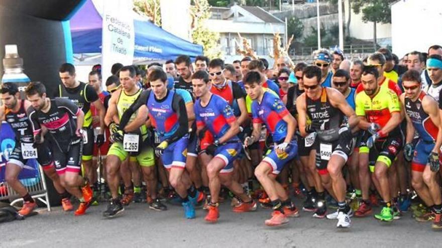 Moment de la sortida del Duatló d&#039;Òdena