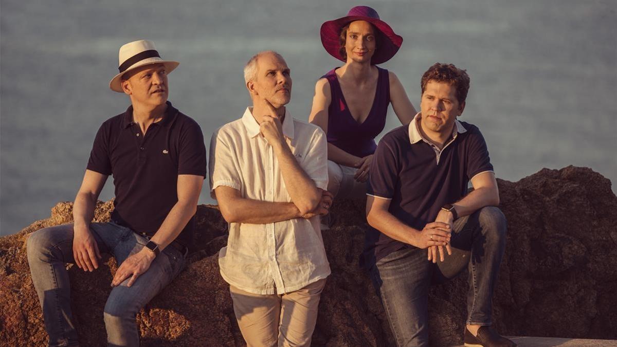 Abel Tomàs, Arnau Tomàs, Vera Martínez y Jonathan Brown, miembros del Quartet Casals.