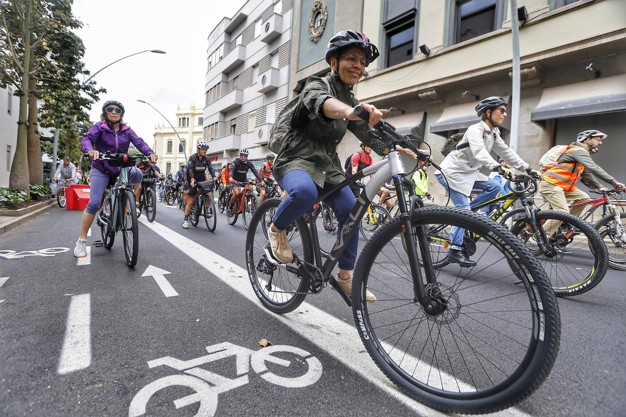 Manifestación a favor de los carriles bicis en Santa Cruz de Tenerife