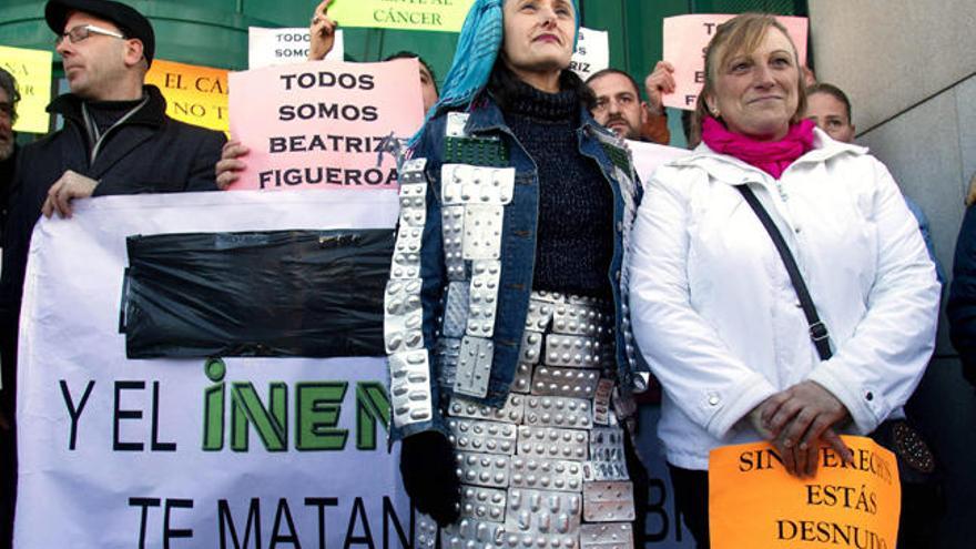 Beatriz Figueroa en la protesta en Vigo // Salvador Sas