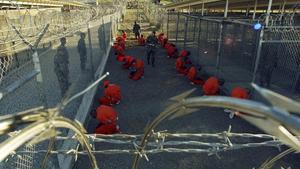 Imagen de la prisión de Guantánamo, en enero del 2002.
