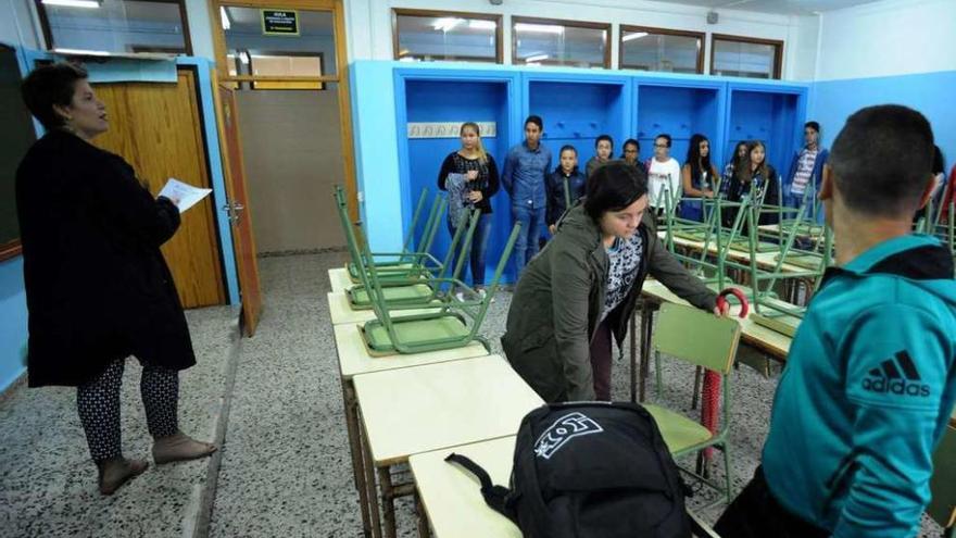 Una de las clases en el inicio del curso en el instituto Castro Alobre. // Iñaki Abella