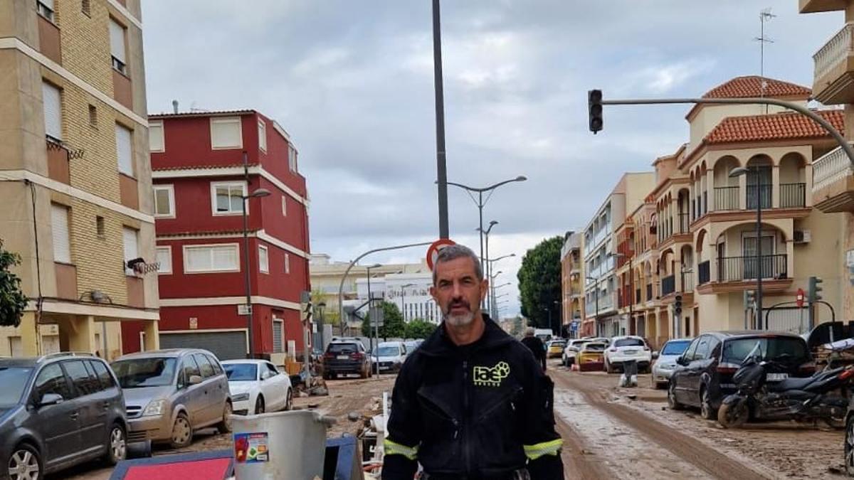 Moisés Belloch, este domingo, en una calle de Algemesí.