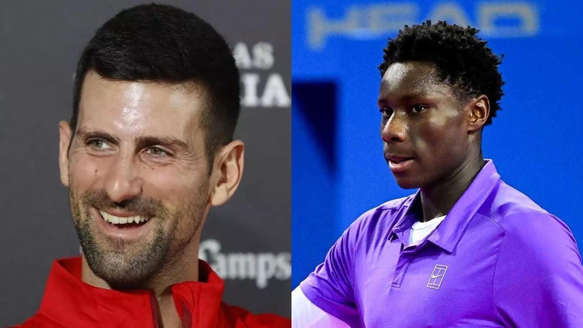 Novak Djokovic y Moise Kouame