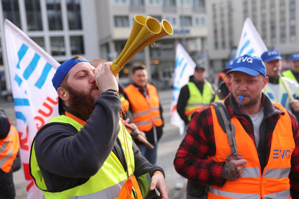 Huelga de los trabajadores del ferrocarril en Alemania. Colonia