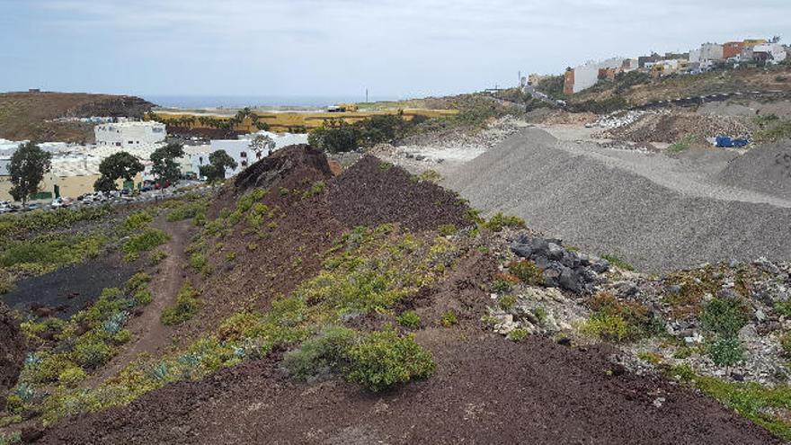 Aspecto que presentaba el volcán de Lomo Gallego la pasada semana.