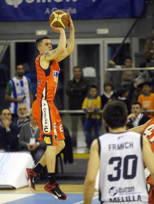 El Basquet Coruña doblega al Melilla en el Palacio