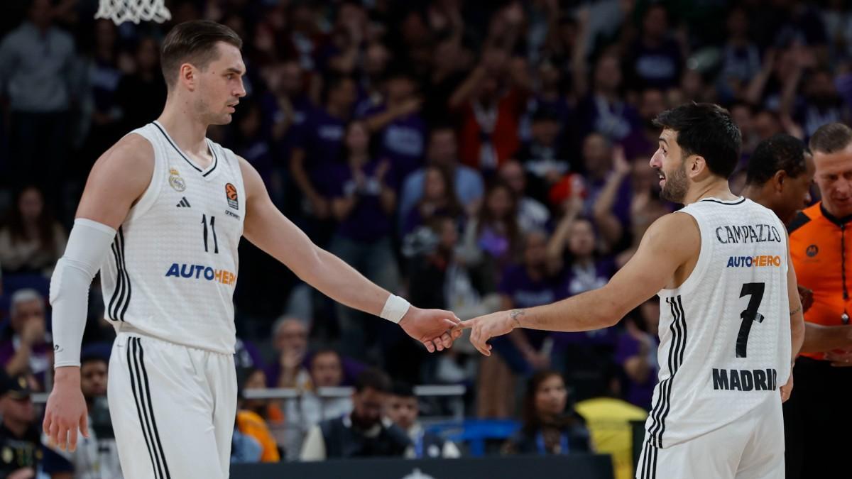 Facundo Campazzo y Mario Hezonja, en el partido de Euroliga ante Alba Berlín